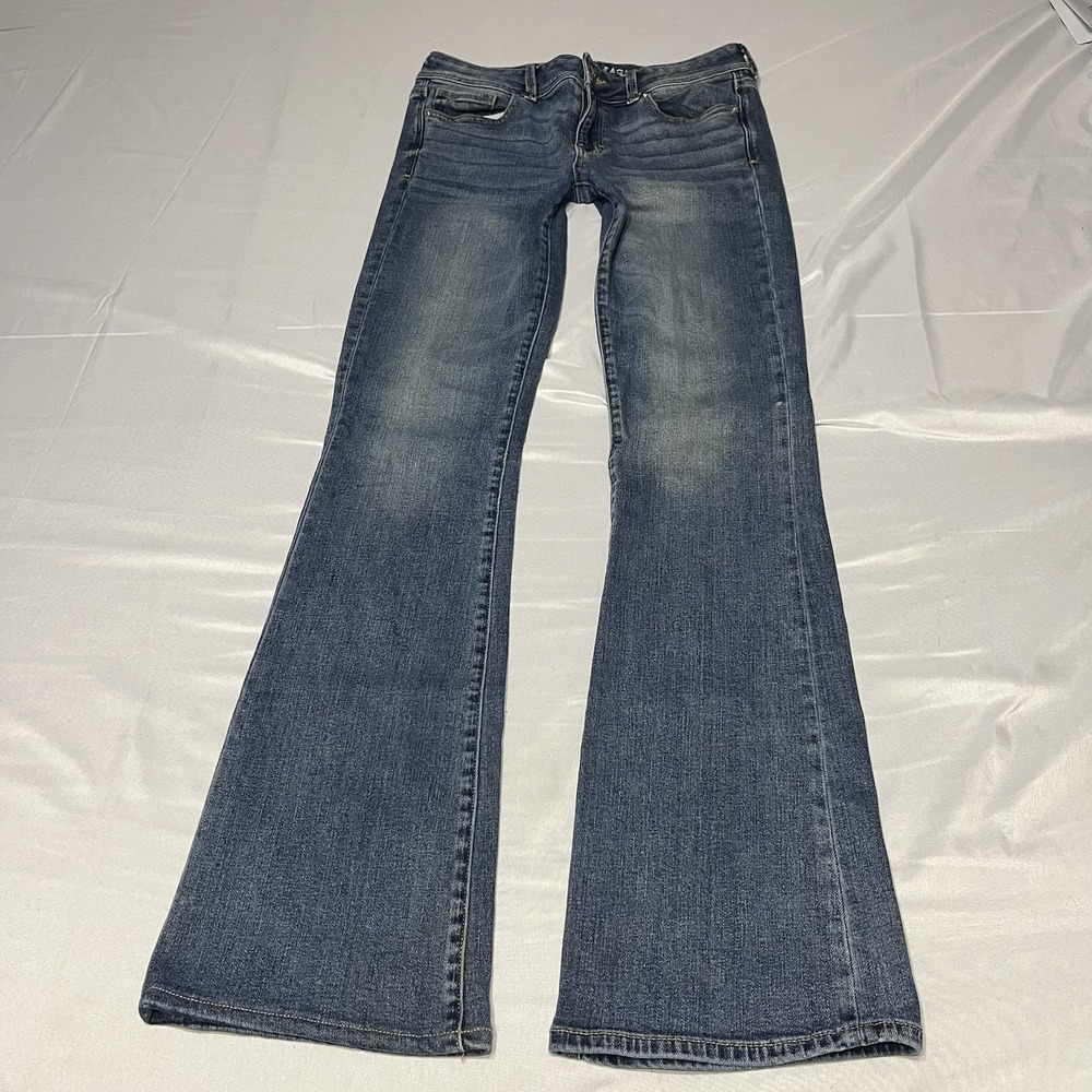 American Eagle Kick Boot Jeans Womens Fits 29x33 Low Rise Stretch Y2K Western